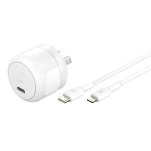 Belkin BoostCharge Compact 30W USB-C (PD 3.1) Wall Charger + USB-C to Lightning