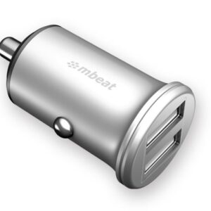 (LS) mbeat® Power Dot Pro Dual port 4.8A Rapid Car Charger - 24W/Metallic Desig
