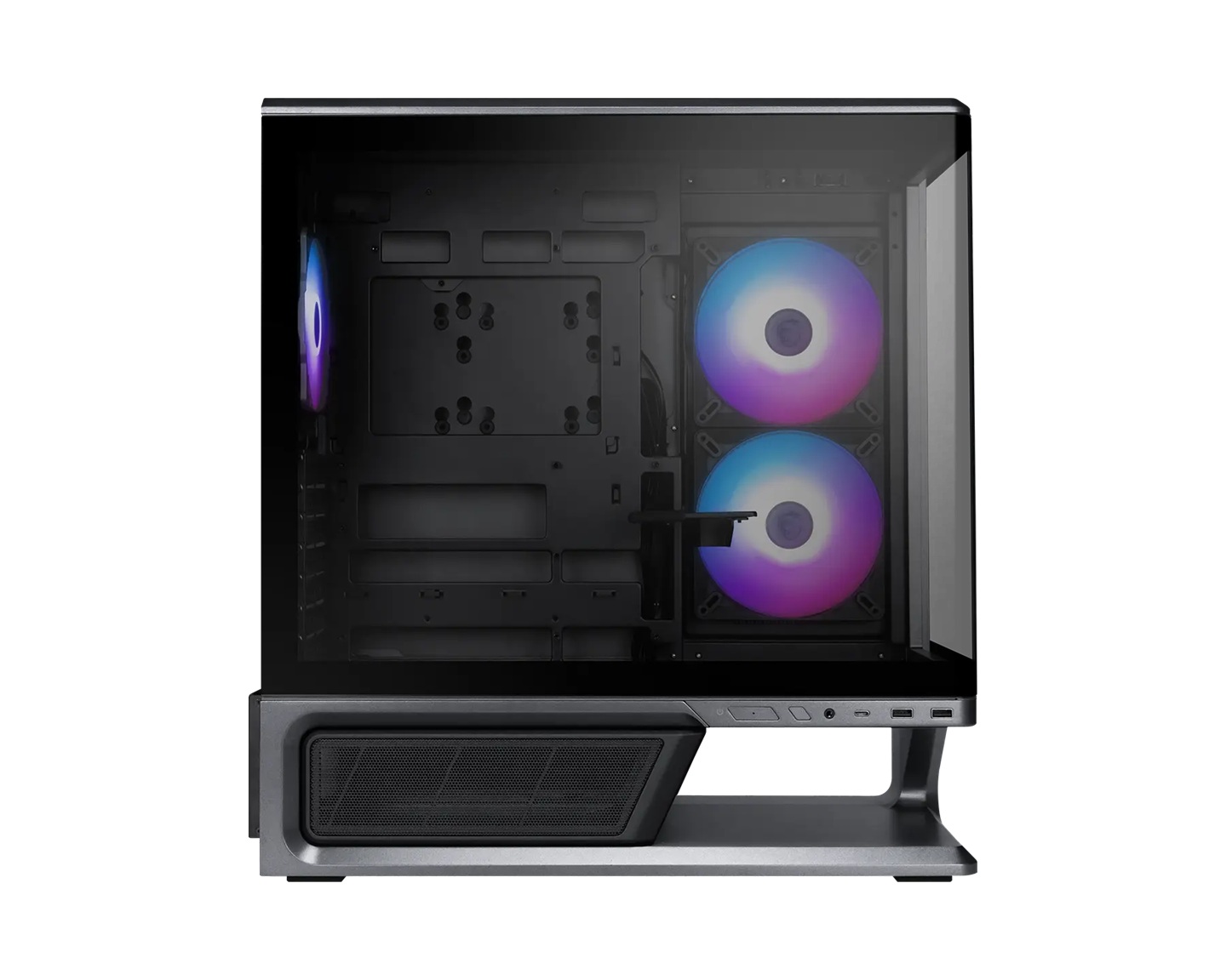 Mid-tower case with panoramic tempered glass
