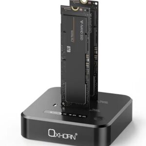 Oxhorn Dual Bay M.2 SSD Docking Station USB 3.2 Gen 2x2 M.2 NVMe SSD 16TB 10Gbp